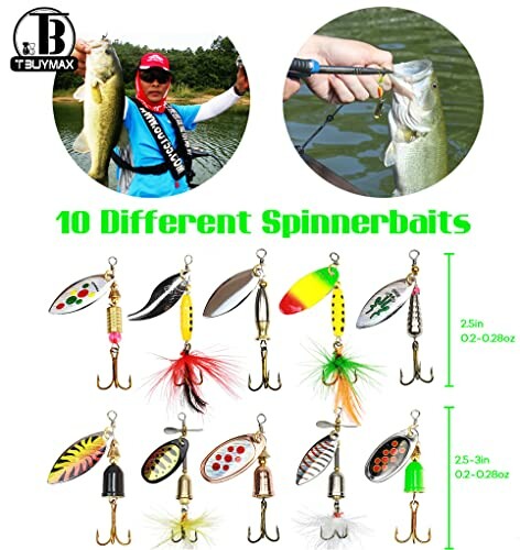 10pcs Fishing Lure Spinnerbait